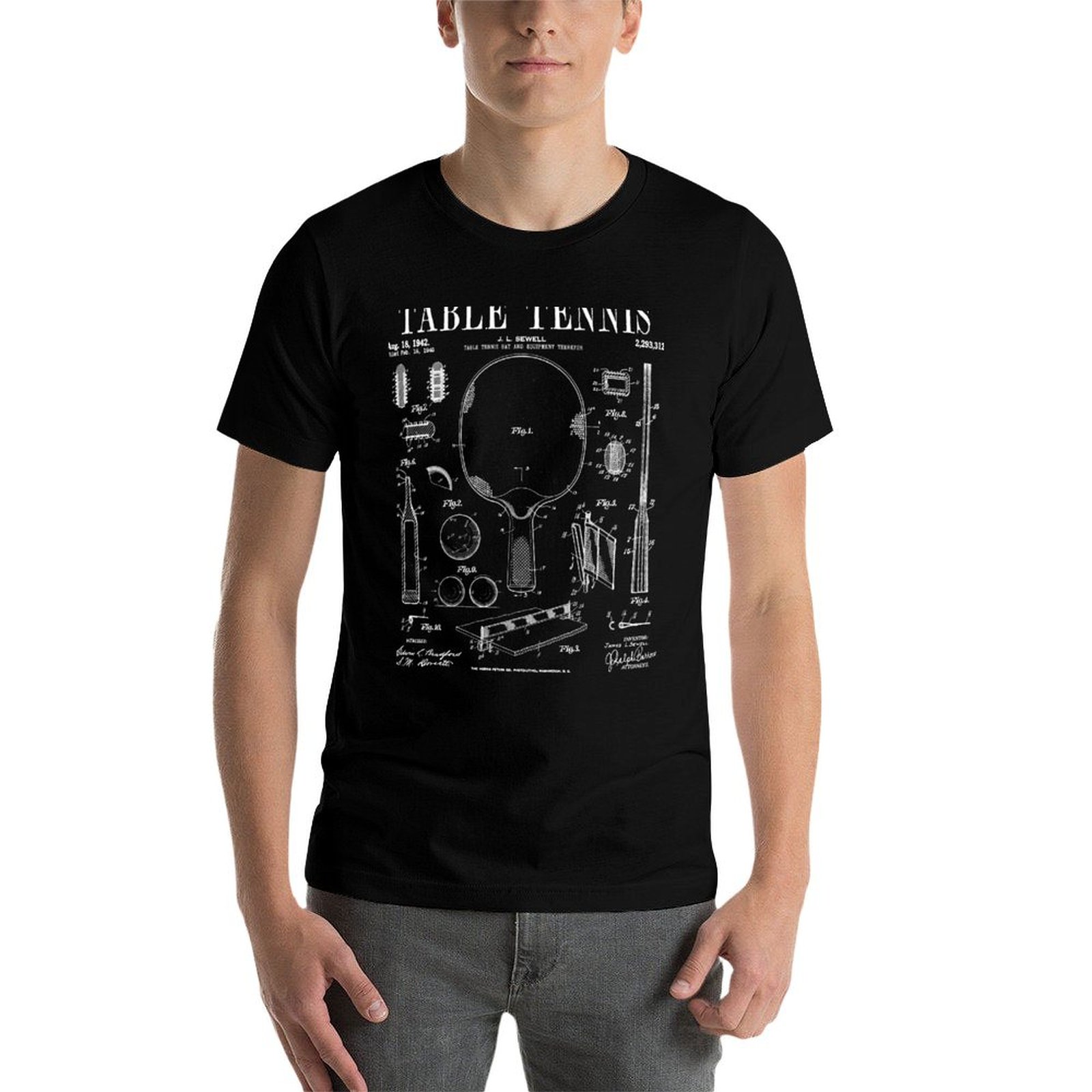 Camiseta de Algodón para Hombr - Table Tennis Drawing reseña y precio