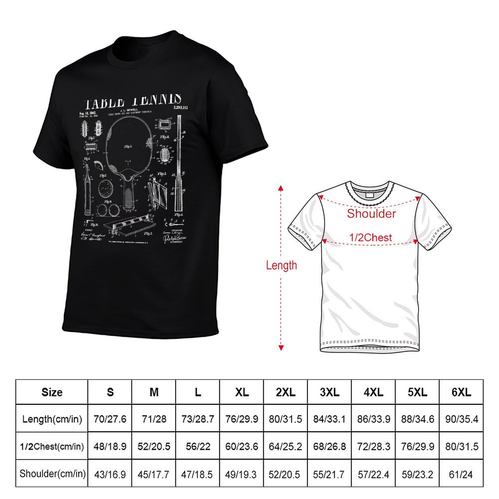 Camiseta deportiva con estampa - Table Tennis Drawing reseña y precio